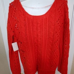 Free People Sweaters - Free People Wildfire Red Bulky Sweater Free People Sweaters - Free People Wildfire Red Bulky Sweater